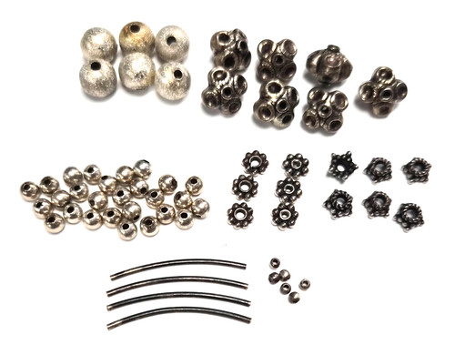Lot Vintage 925 Sterling Silver Spacer Beads Jewelry Making Crafting