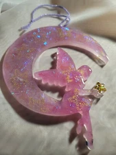 Glow In The Dark Fairy On The Crescent Moon wall decoration
