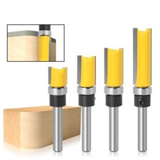 4 Pcs Top Bearing Flush Trim Carbide Router Bit 1/4" Shank,1/2" Cutting Diameter