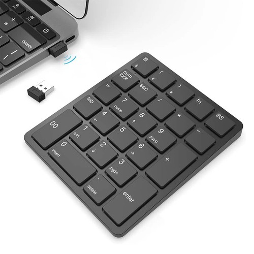 26 Keys Wireless Number Pads Rechargeable USB Numeric Keypad Portable Keyboard - Picture 5 of 5