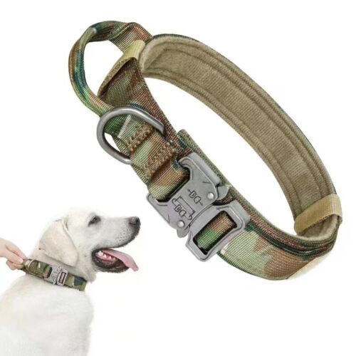 Heavy Duty Tactical Military Dog Training Collar Adjustable Metal Buckle M L XL - Picture 20 of 23