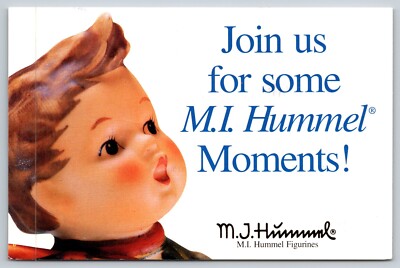 Postcard MI Hummel Figurine Join Us For Some M.I Hummel Moments Ad [he]