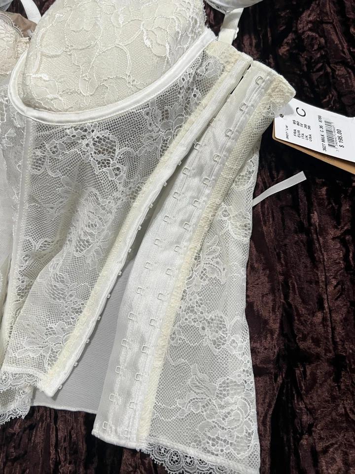 Corsé Chantelle Floral-Encaje Bustier Marfil 36C Nuevo con Etiquetas Foto 4 de 4