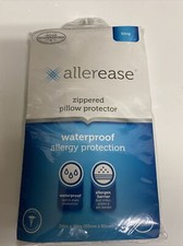 Aller-Ease Waterproof Zippered Allergy Pillow Protector for King Size Pillow New