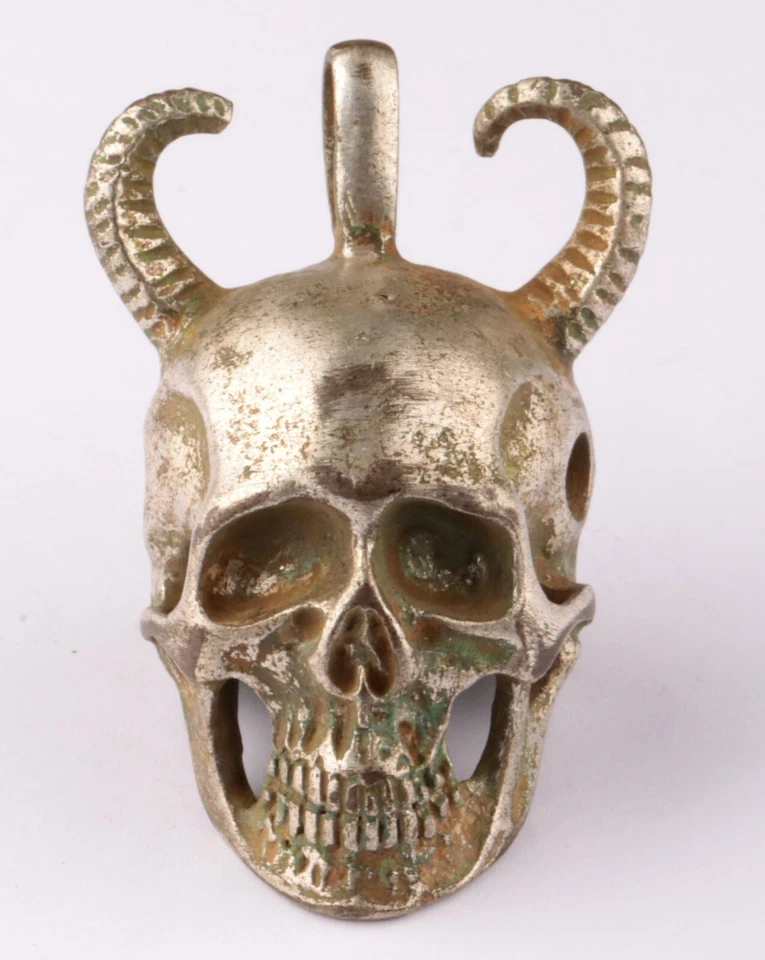 Lucifer Cuernos Diablo SATÁN Colgante para Collar Calavera Mefistófeles Primera Guerra Mundial Primera Guerra Mundial Mal Foto 3 de 4