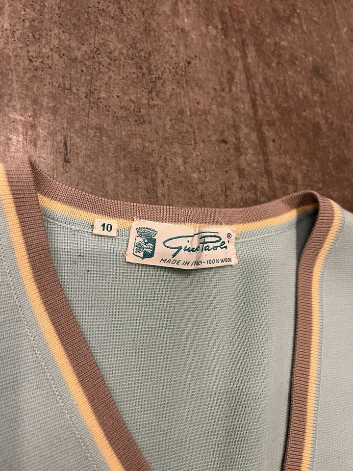 Suéter Cárdigan de Lana Vintage Años 50 Italia RARO Gino Paoli Foto 2 de 4