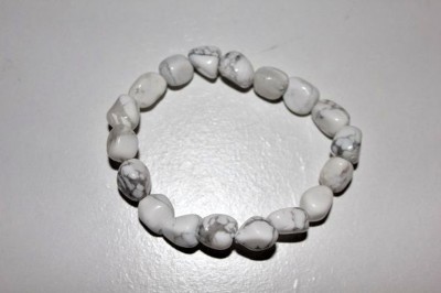 Magnesitarmband Nuggets Edelsteinarmband,Edelstein Armband, ca.8-10mm,  ca.19cm