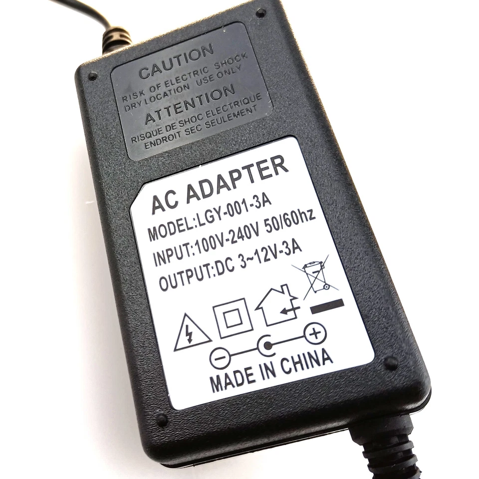 DC 3V-12V Adjustable Power Supply Voltage Control Adapter Knob 5.5x2.5mm Jack 3A - Image 3 of 4