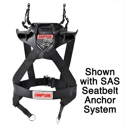 SIMPSON RACING HYBRID SPORT HEAD & NECK RESTRAINT, XLARGE, CERTIFIED SFI 38.1 - Picture 3 of 8