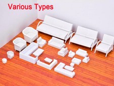 Miniature Model ABS Plastic Settee Sofa Furniture Ornament Scenery Art Craft DIY