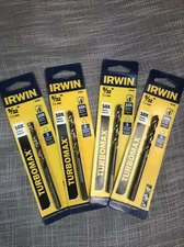 4 New Irwin 73318 Turbomax Straight Shank Drill Bit, 9/32"