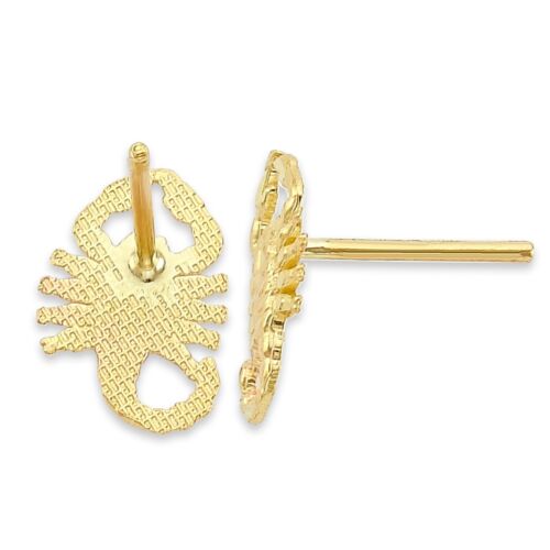 Solid Gold Scorpion Stud Earrings Available in 10k or 14k - Picture 3 of 5
