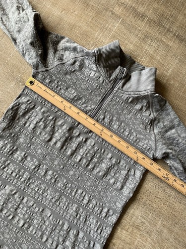 Lululemon Rest Less Pullover Top 1/4 Zip Womens 4 textured Shirt thumbholes LS - Picture 7 of 9