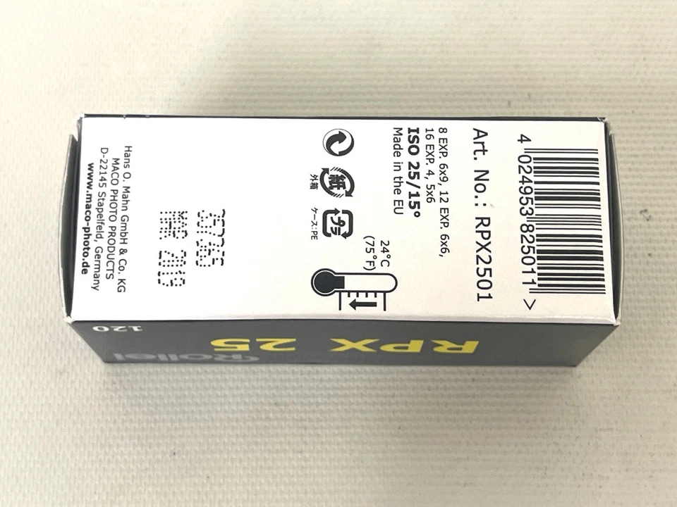 Película en blanco y negro Rollei RPX 25 120 exp.03/2019 Foto 2 de 3