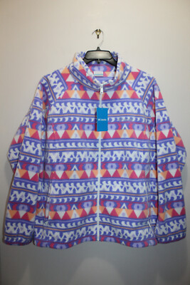 COLUMBIA WOMENS FLEECE JACKET ZIP-UP FAIR ISLE MULTICOLOR SIZE 3X
