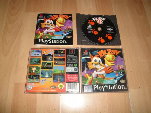 BUBSY 3D BY ELDETIC - BRACE FOR SONY PLAY STATION 1 PS1 IN GOOD CONDITION 