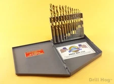 Drill Hog® 13 Left Hand Drill Bits Set Drills Screw Extractor Lifetime Warranty