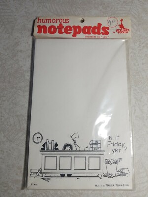 Is it Friday yet? Vintage Humorous Note Pad By Teacher Touch 1980  50 sheets Fun