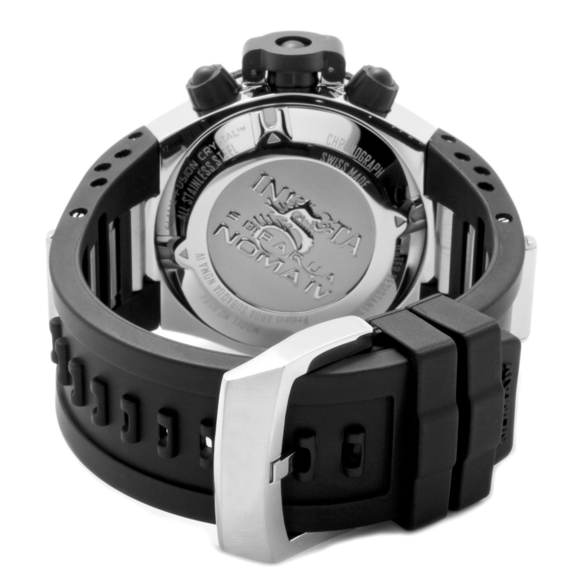 Invicta Subaqua Chrono Black Polyurethane Black Dial Red Subdials