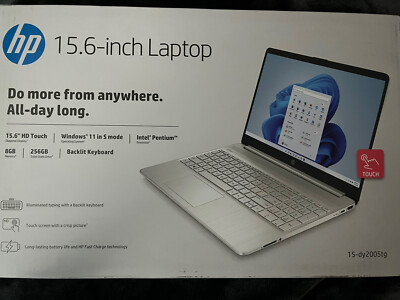 HP SILVER 15.6 Inch TOUCHSCREEN LAPTOP- DY2005TG