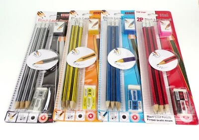 TIPTOP HB Bleistifftset 6 Stite mit Radiergummi 1x Radierer 1x Anspitzer