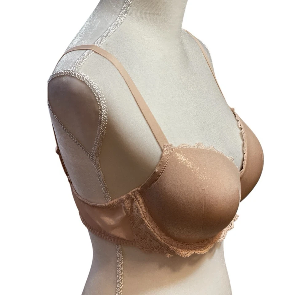 Sujetador Victorias Secret Dream Angels Lámina Brillo Encaje Con Aros Desnudo Oro Rosa 38C Foto 4 de 4