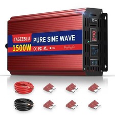 24V 1500W Pure Sine Wave Inverter - 3000W Surge for Truck, 24V DC to 110V AC ...