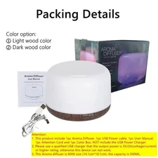 500ML Air Humidifier Essential Oil Diffuser Aroma Diffuser With Colorful Night L