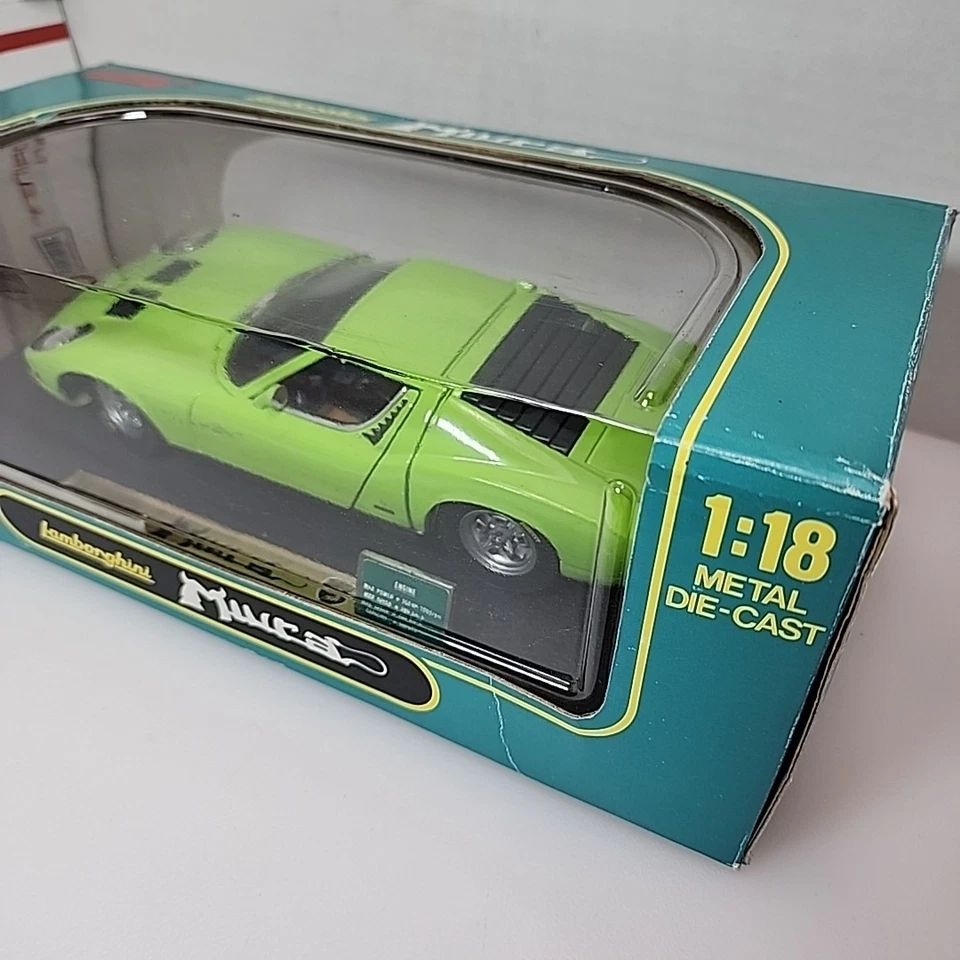 LAMBORGHINI MIURA ANSON 1:18 SCALE Die-Cast NEW HTF Green Color Metal Diecast - Image 4 of 4