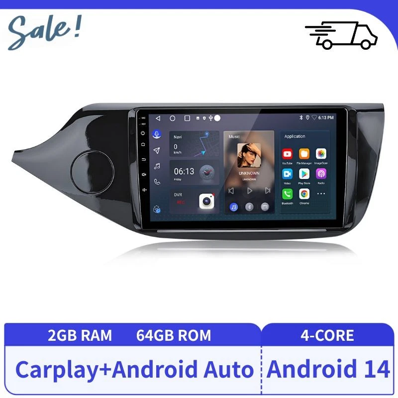 Android Autoradio Android 14 Autoradio Für Kia Ceed ED 2006–2009 – 9 Zoll Touchscreen Mit Wireless CarPlay 2+64GB Autoradio Wireless
