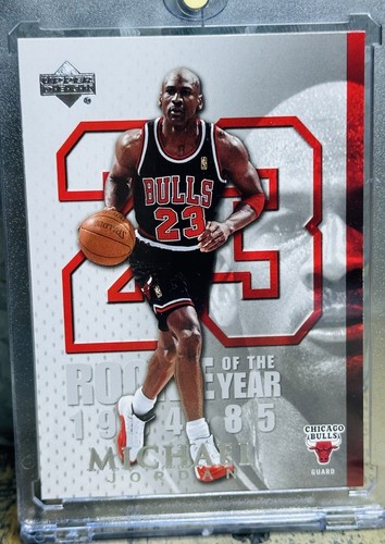 Michael Jordan ROOKIE OF THE YEAR Card 🔥 RARE SP 🔥 AUTHENTIC BULLS JERSEY #23 - Picture 6 of 12