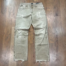 Kuhl Pants Mens 32 Brown Rydr Patina Dye Distressed Canvas Outdoors Pockets Work