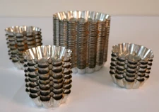 51 VTG Mini Scalloped Tin Tart Tartlet Molds Baking Pans Chocolate France