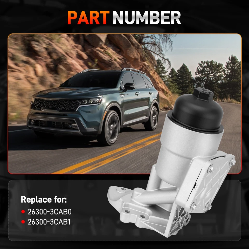 Алюминиевый корпус масляного фильтра двигателя для 12–18 Hyundai Santa Fe Kia Cadenza 3,3 л - Изображение 4 из 4