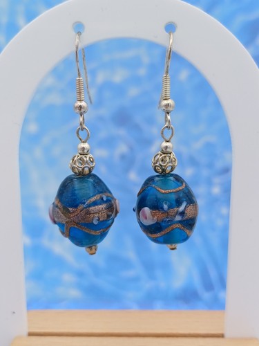 Vintage Venetian Wedding Cake Multicoloured Murano Glass Beaded Drop Earrings - Picture 3 of 8