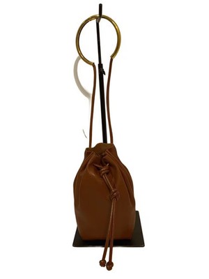 JIL SANDER Drawstring Leather Mini Bag Pouch Leather BRW