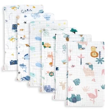 Maliton Muslin Baby Burp Cloths 6 Pack Large 20''X10'' 100% Cotton Burp Rags Abs