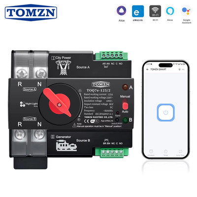 Din Rail Ewelink WIFI Smart ATS Timer 230V Dual Power Automatic Transfer Electri