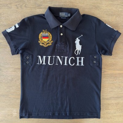 Polo by Ralph Lauren Rugby Polo Shirt-Black Munich Germany-Big