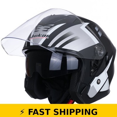 Jiekai Open Face Motorcycle Helmet DOT Approved Half Casco Fit