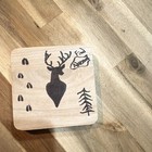 Square Wood Coaster Deer Silhouette Rustic Stain/Water Resistant 4 in — photo 3