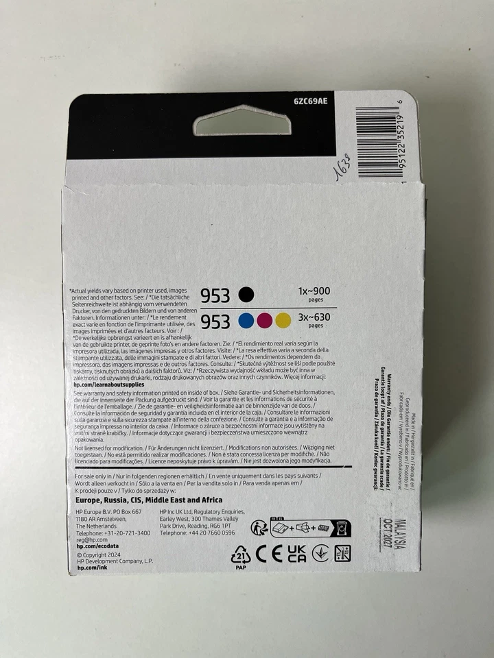 Cartouche Encre HP 953 - Pack 4 Couleurs - Photo 2/2