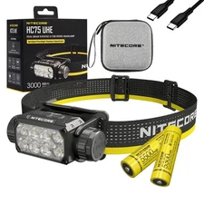 Nitecore HC75 UHE Rechargeable E-Focus Floodlight Headlamp w/ XTRA NL2153HP Batt