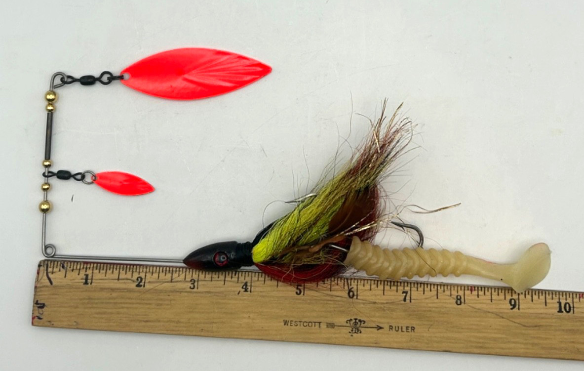 Fudally Stump Hawg Muskie Spinnerbait Red Blade Discontinued - Image 3