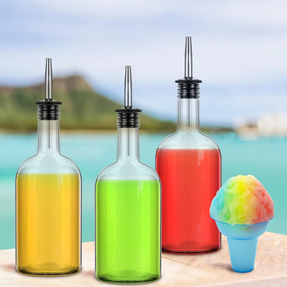 8pcs 17oz Glass Long Neck Bottles Glass Pour Liquor Bottles Bar Juice Pour Sy... - Image 4 of 4