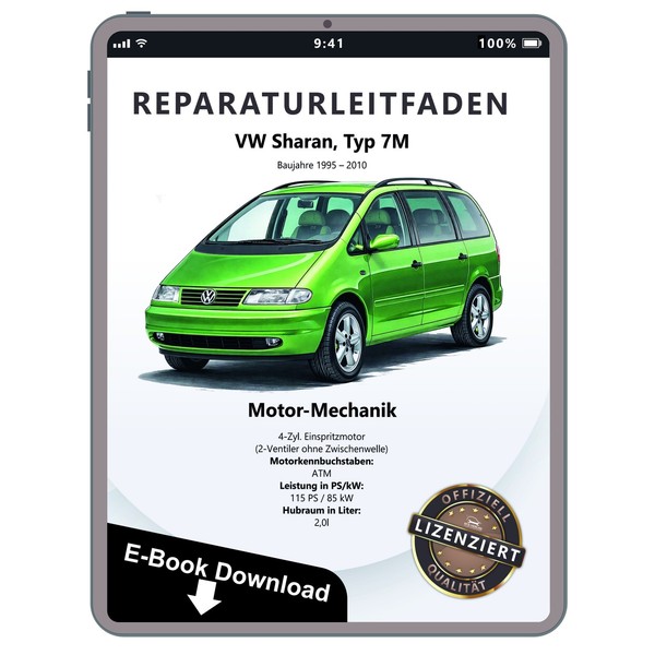 VW Sharan 7M (95-10) 2,0L Benzinmotor Mechanik 115 PS Reparaturhandbuch Download-image