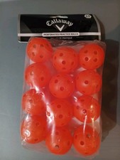 NEW CALLAWAY ORANGE PERFORATED PLASTIC ORANGE PRACTICE GOLF    BALLS NIP,,LOOK
