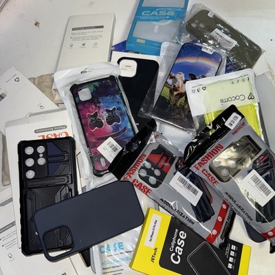 Z Lot 25 New iPhone 14, 15, PRO Max Cases + Screen Protectors Samsung s22 Ultra