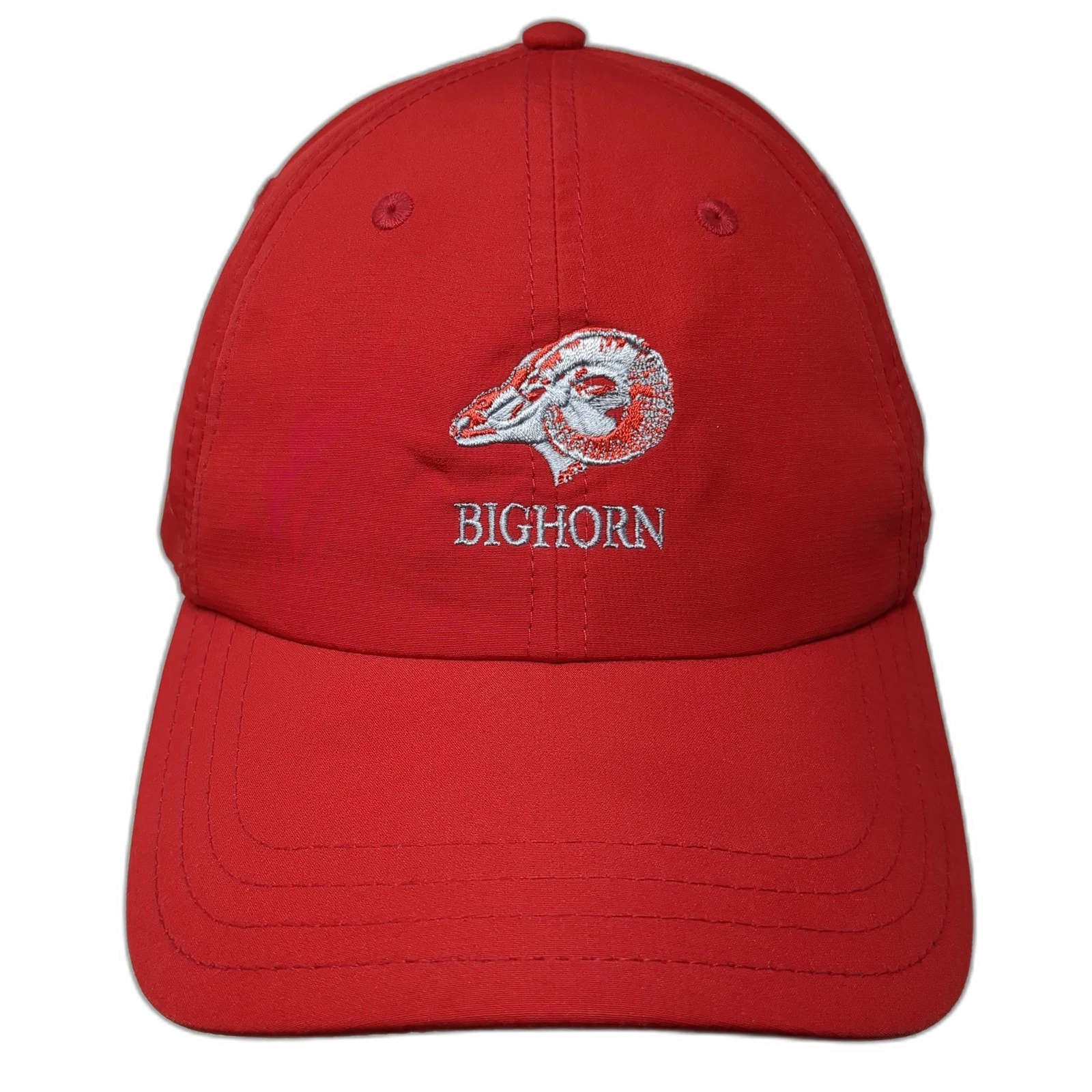 Bighorn Strapback Hat Solid Red One Size Adjustable Embroidered Pukka