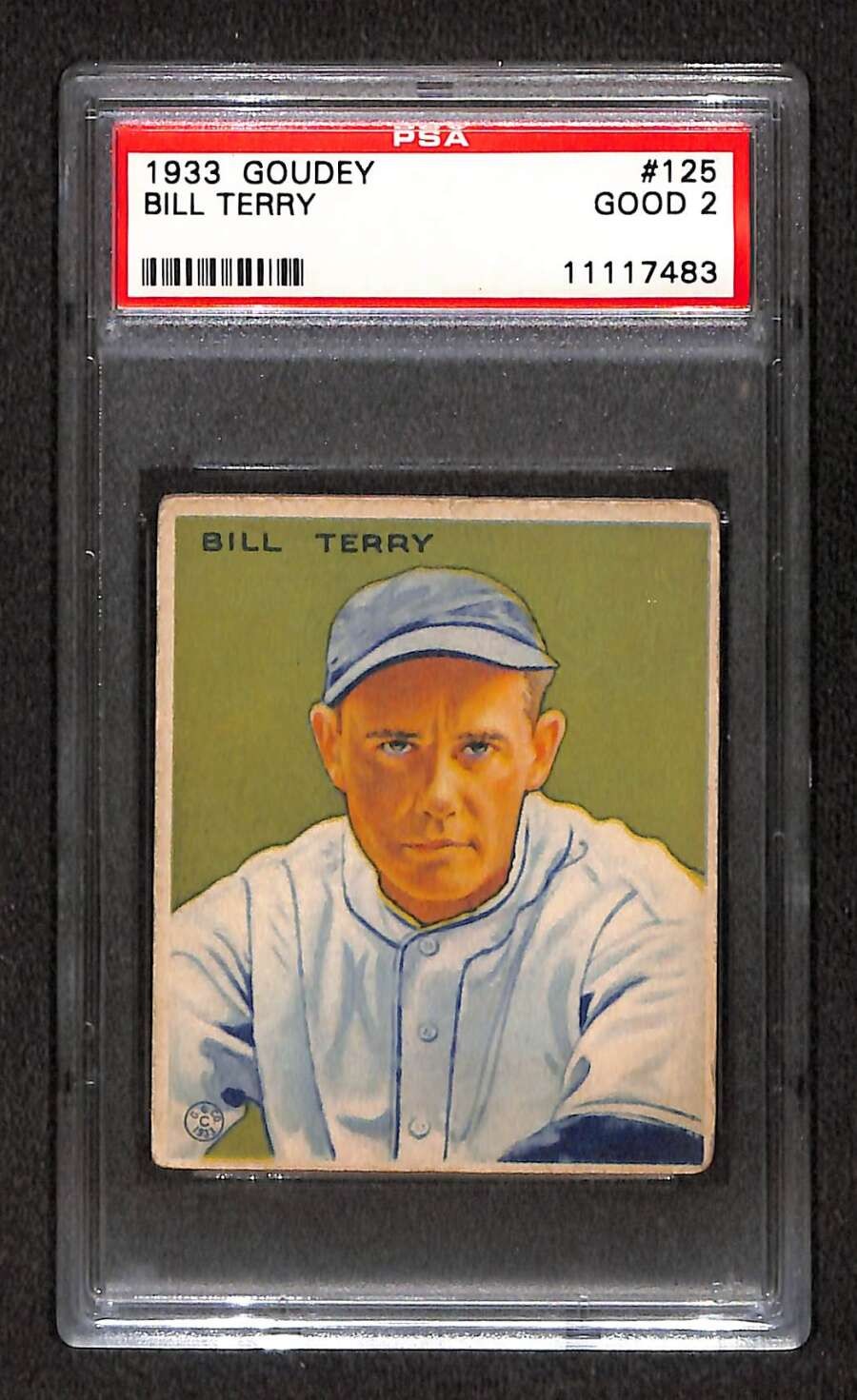 1933 Goudey #125 Bill Terry HOF  PSA 2 GOOD C105535